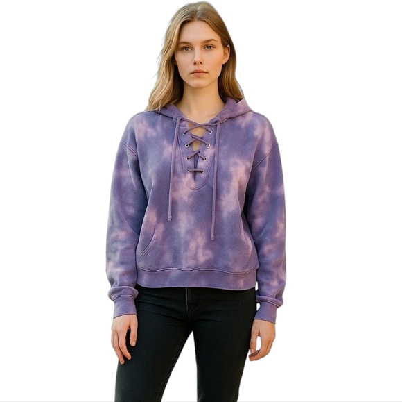 LoveShackFancy 100% Cotton Bevan Purple Moon Indigo Sweater XS NWT - Picture 1 of 9